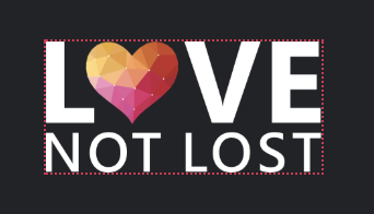 Love Not Lost logo, white text on a black background