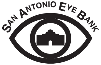 San Antonio Eye Bank logo: an eye whose pupil contains the Alamo building, encircled by the words San Antonio Eye Bank