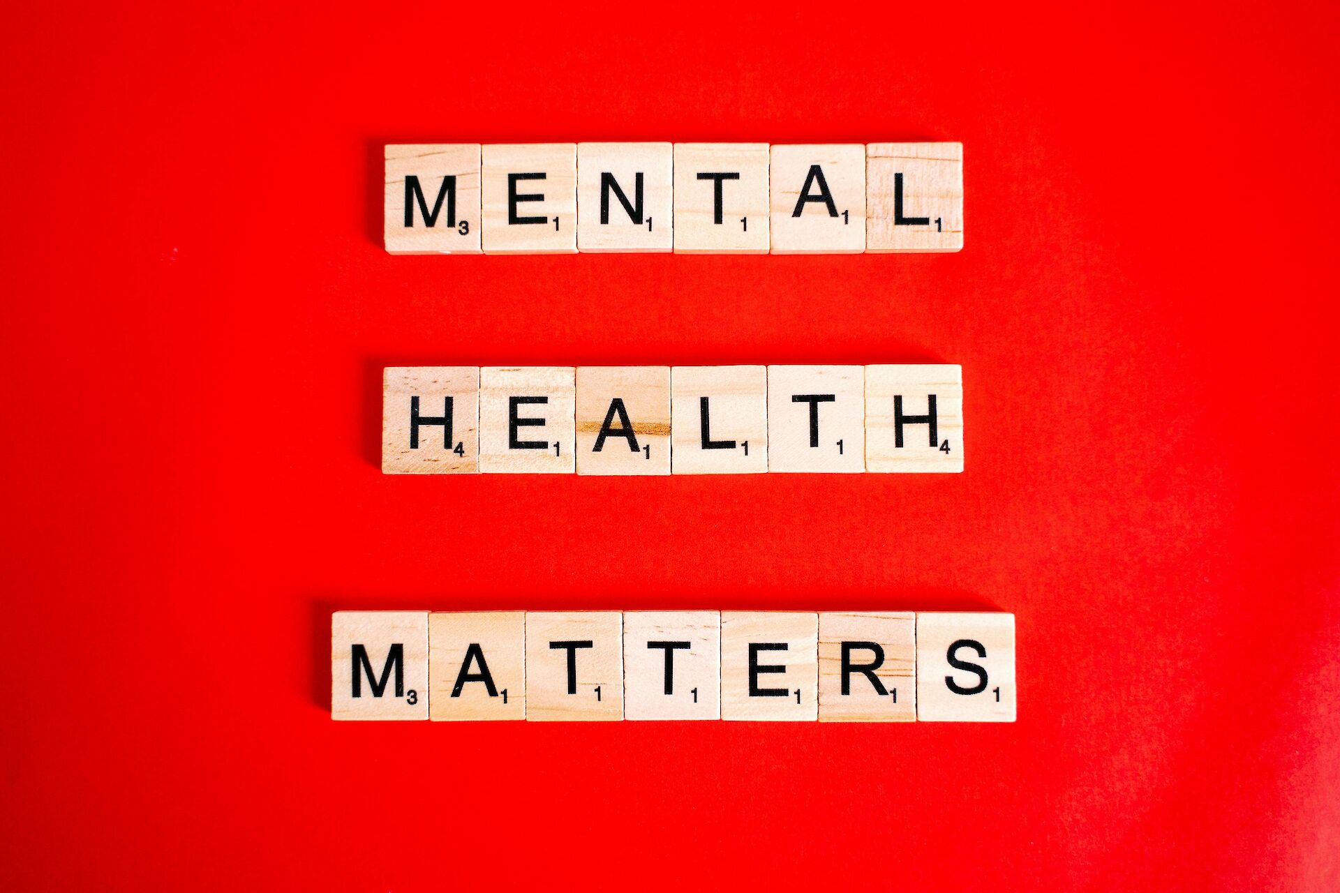 Mental Health Matters in Scrabble tiles