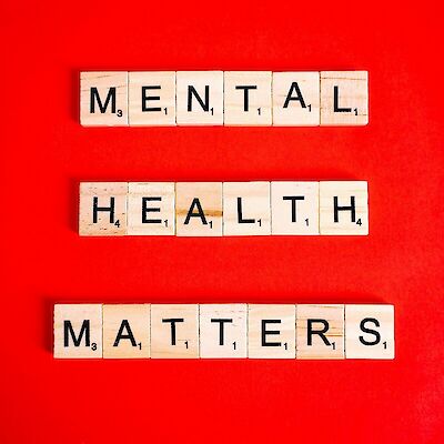 Mental Health Matters in Scrabble tiles