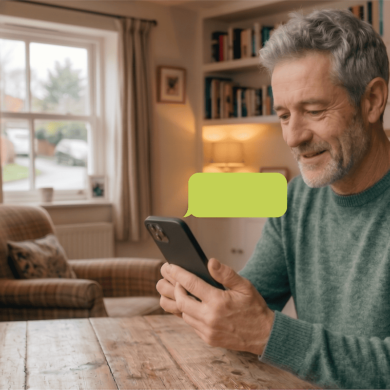 Your first text arrives right away