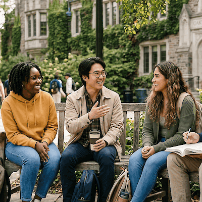people sitting at bench