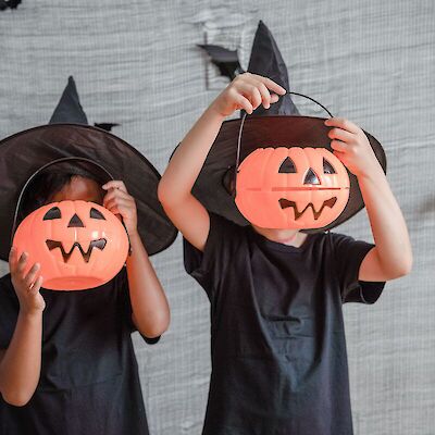 Kids celebrating Halloween